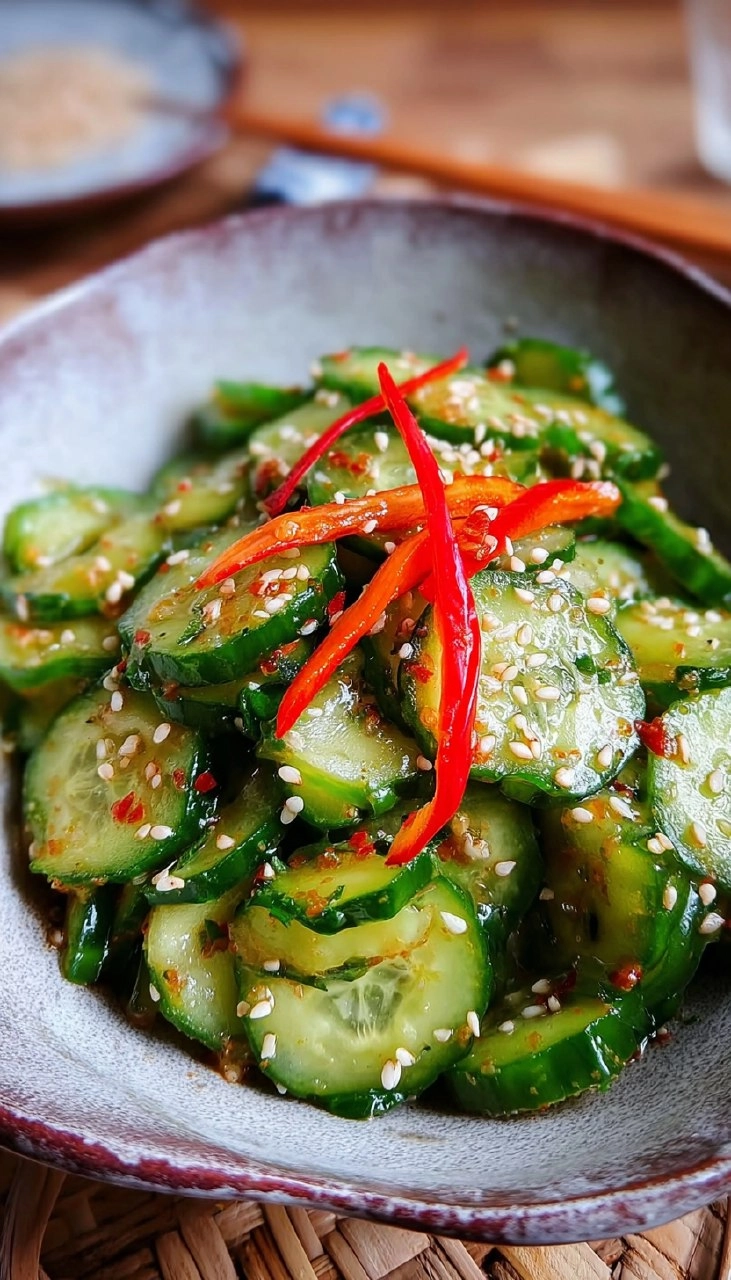 Asiatischer Gurkensalat mit Sesam 5 Asiatischer Gurkensalat mit Sesam