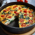 Frittata-mit-Tomaten-Paprika-und-Spinat-Rezept