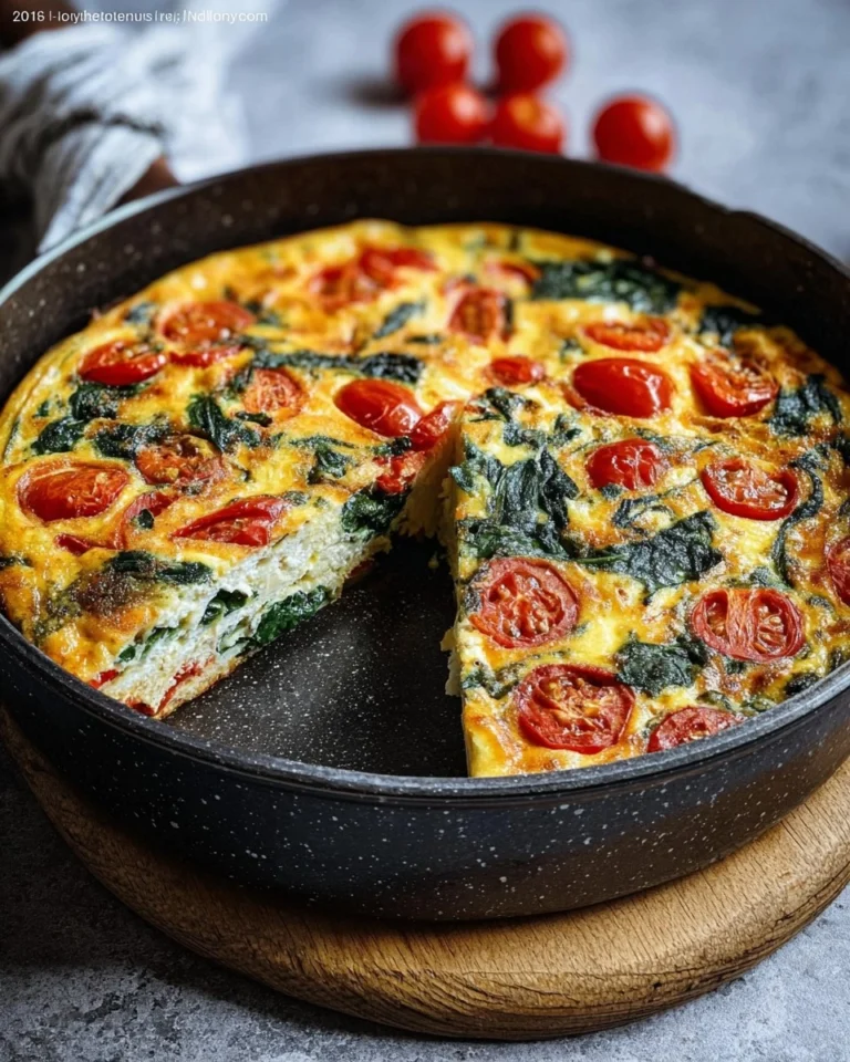 Frittata-mit-Tomaten-Paprika-und-Spinat-Rezept