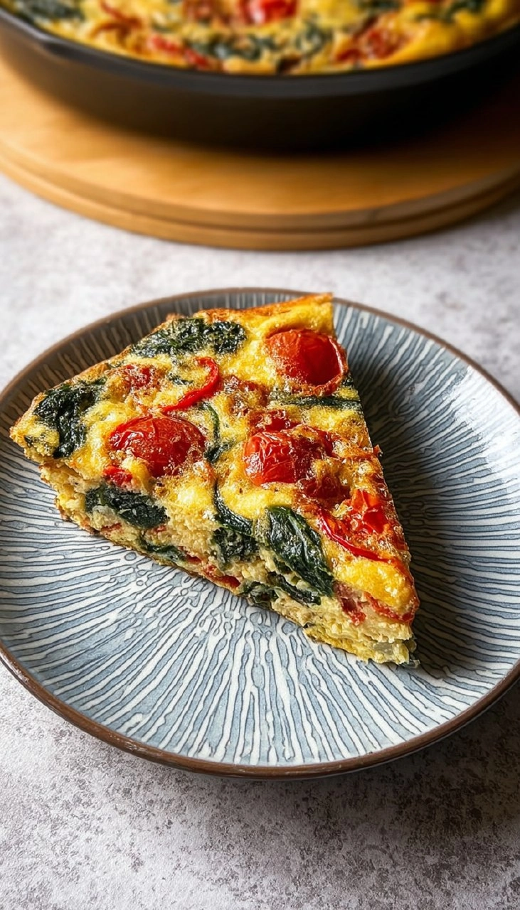 Frittata mit Tomaten, Paprika und Spinat