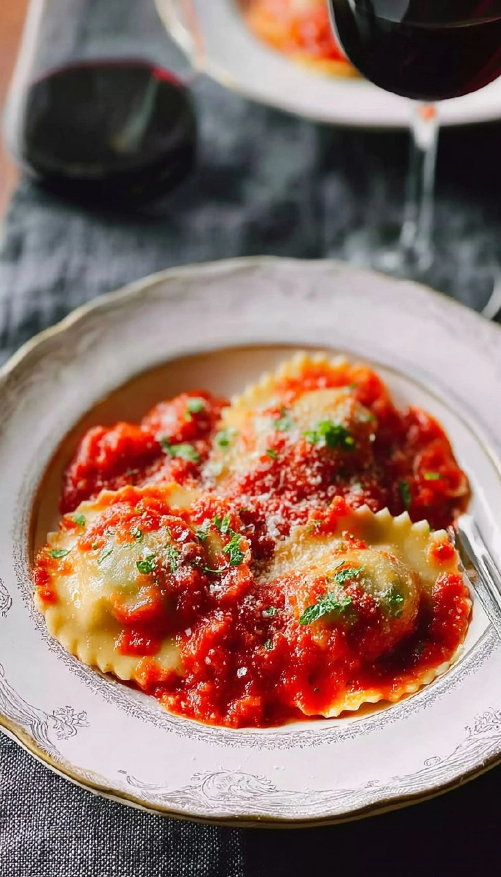 Ravioli in Tomatensoße