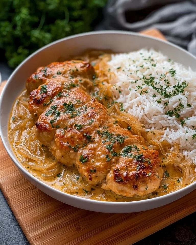 Zwiebel-Sahne-Hahnchen-aus-dem-Ofen-Rezept
