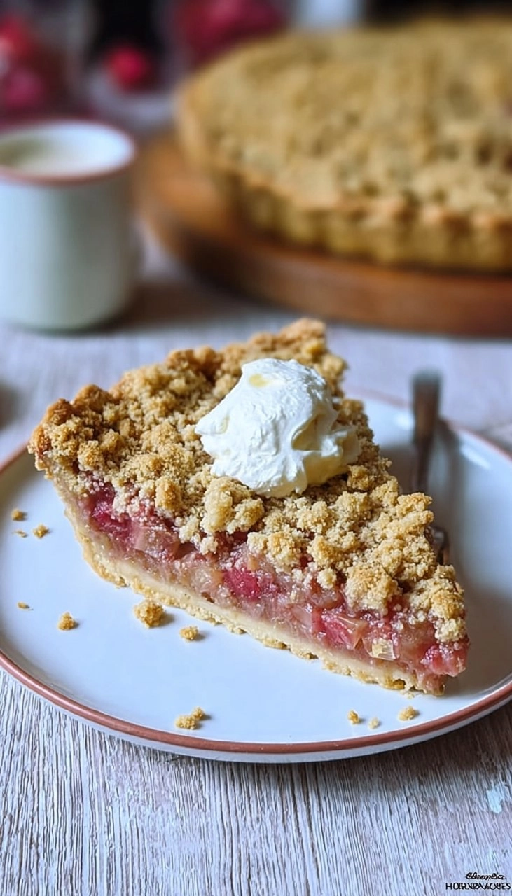 Einfacher Rhabarber Streusel Pie