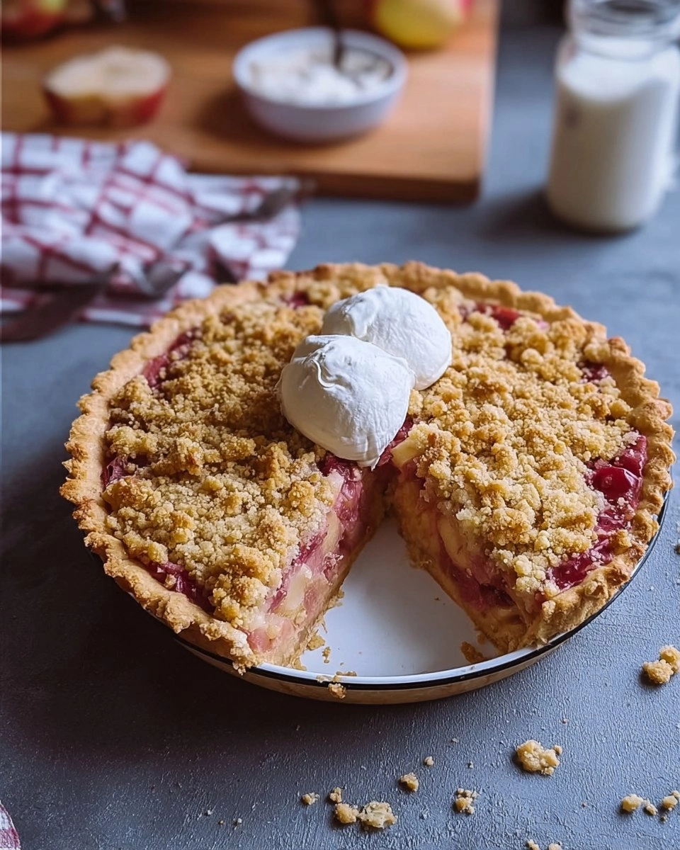 Rhabarber-Streusel-Custard-Kuchen