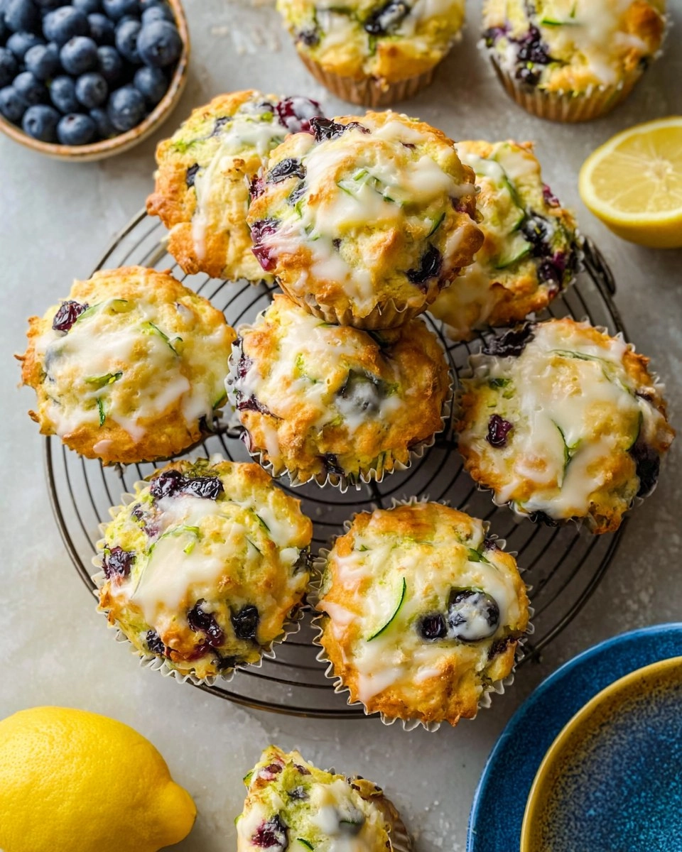 Lemon Blueberry Zucchini Muffins