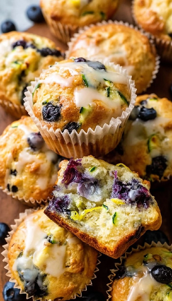 Lemon Blueberry Zucchini Muffins