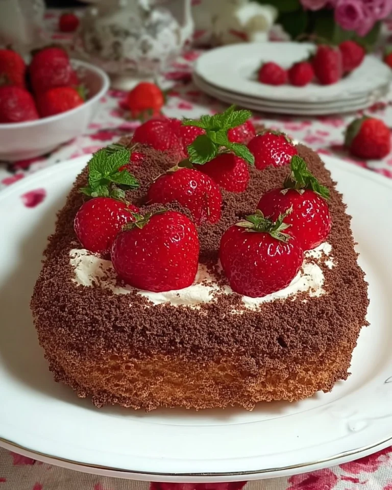 Maulwurfkuchen-mit-Erdbeeren-Rezept