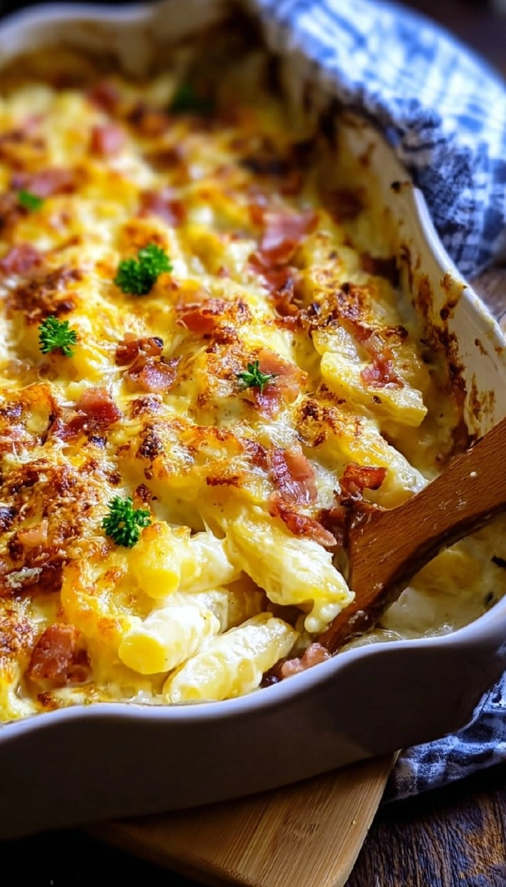 Spargelauflauf mit Schinken & Käse